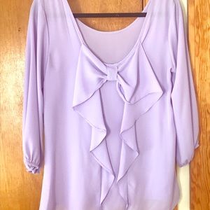 Moa Moa Lavender Blouse with bow in back